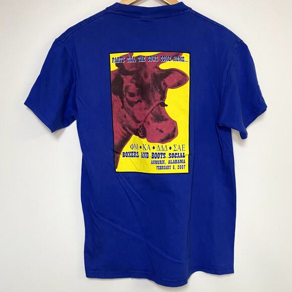 Vintage Tri Delta Shirt 2007 Cow T-Shirt Y2K Auburn Alabama - Picture 1 of 2